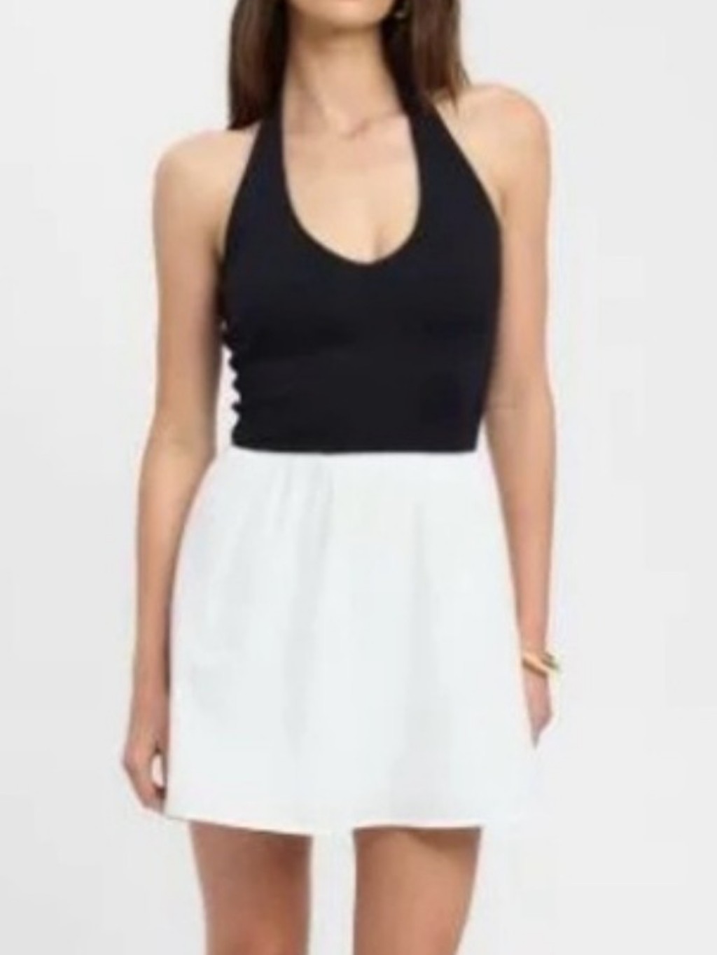 Kookai Black Halter White Mini Dress